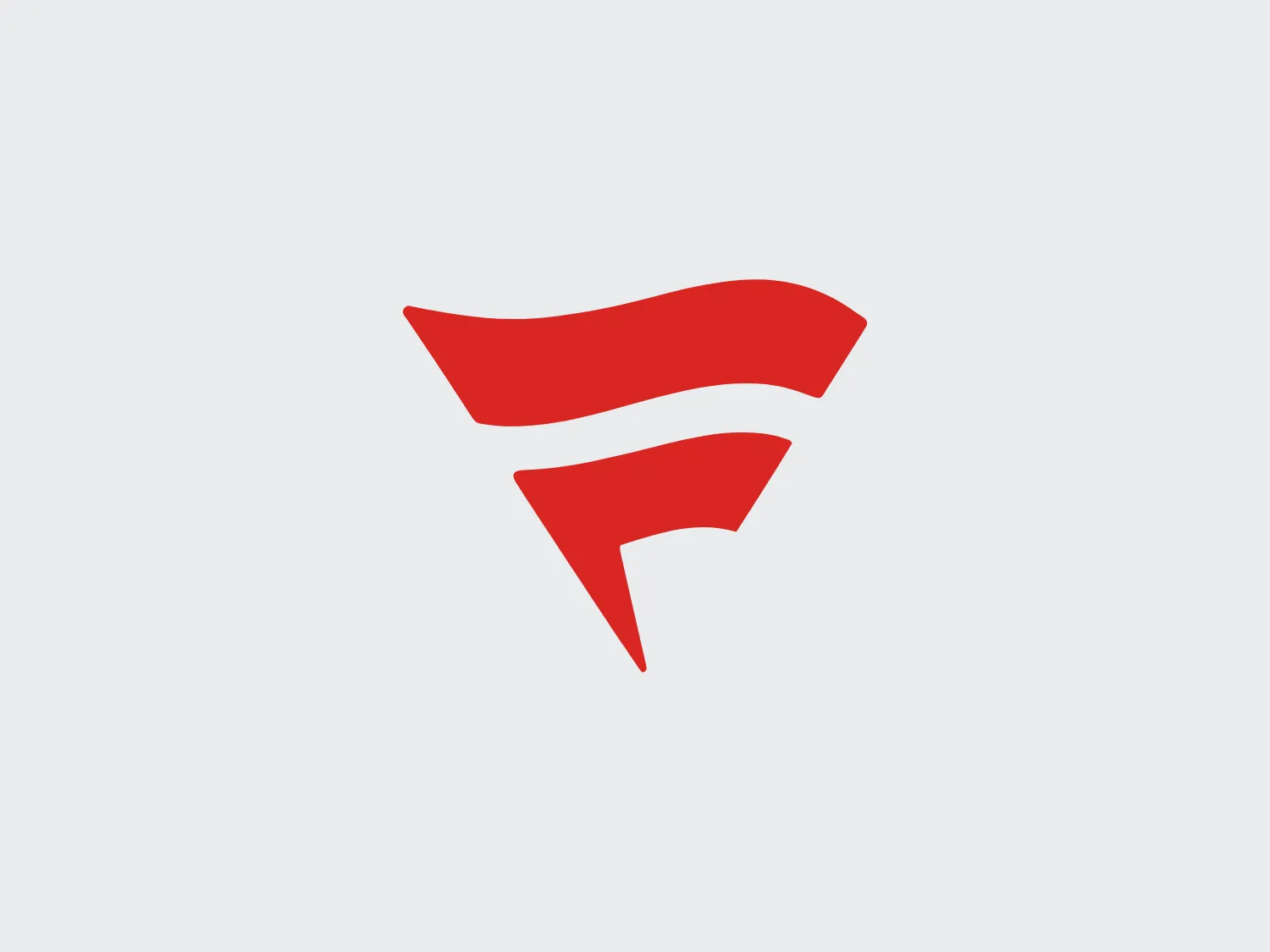 The Fanatics logo features a stylized, abstract design resembling a dynamic red bird or flame in motion, created with smooth curves and sharp points. The modern and minimalist aesthetic utilizes a bright, strong red color with no gradients or additional embellishments, resulting in a striking appearance. The use of negative space and asymmetry imparts a sense of energy and forward momentum.