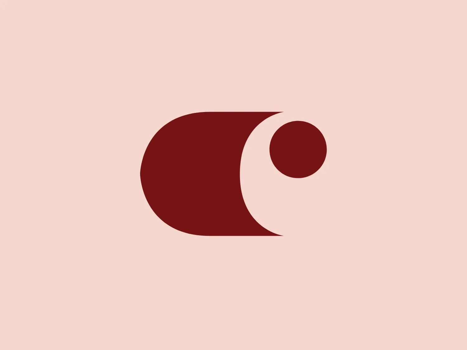 The Corendon logo features a minimalist design in a bold maroon color. It resembles a stylized letter “C” made up of a large, dark red semicircle connected to a smaller, perfectly round circle. The clever use of negative space creates a dynamic effect, suggesting motion or transformation, while conveying a sense of sleekness and efficiency.