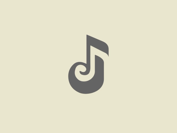 What catches our eye is the modern and stylized representation of a musical note with fluid and dynamic lines, giving it a contemporary and innovative feel.