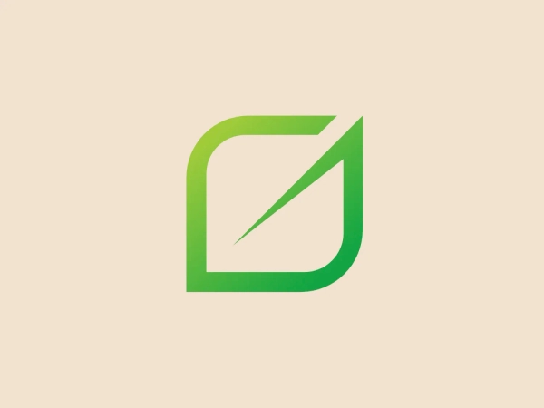 The Greenbook logo showcases a stylized, geometric design consisting of a singular, abstract shape resembling a square with a rounded corner and a diagonal slash. The modern and sleek look is highlighted by gradient shades of green, from light lime to deep grass green, conveying depth and vitality. Clean lines and the gradient effect communicate innovation and growth, while the aesthetic presents a fresh, contemporary impression with a nod to nature and eco-friendliness.