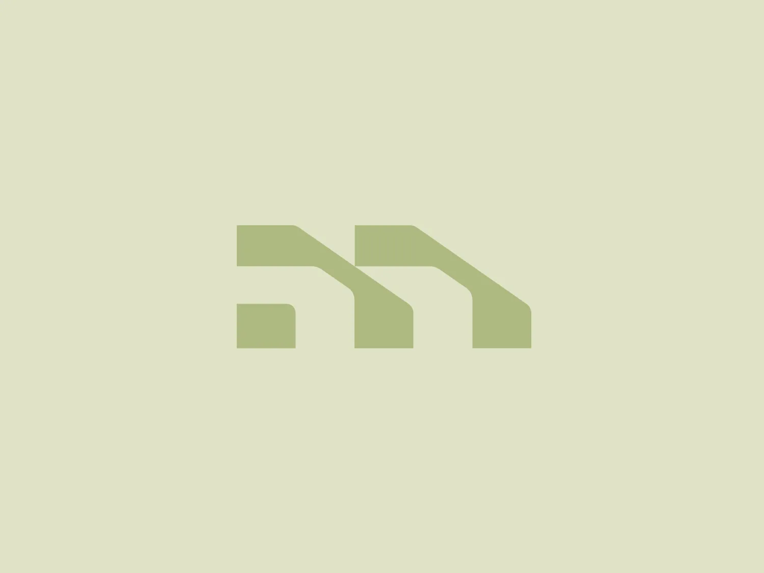 The Mehler Systems logo features a modern, geometric design composed of stylized, angular shapes that combine to evoke a sense of movement or progress. The shapes could be interpreted as an abstract representation of a letter or symbol. They are arranged asymmetrically, with a large shape on the left gradually stepping down to smaller forms on the right. The color of the logo is a muted, pastel green shade that gives it an organic, calming appearance while maintaining a professional, contemporary look. Given the subdued green, a background color that is light and neutral, yet contrasting enough to maintain the logo's visibility and prominence would be best.