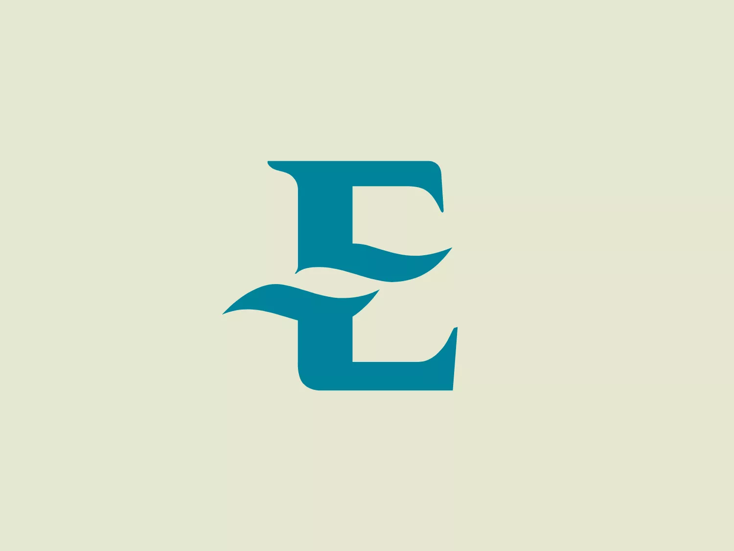 The Esteve logo features a modern, fluid design with a stylized letter "E" in two shades of teal. The darker shade forms the main body of the "E," while the lighter shade creates a dynamic and abstract bird in flight within the negative space. The logo balances sharp and soft corners, capturing a sense of motion and transformation. It suggests innovation, nature, and freedom, and is minimalistic yet striking. A soft, muted mint tone would complement the logo well as a background color.