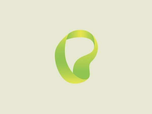 The Perfecto logo features a smooth, organic shape, reminiscent of a stylized leaf or a fluid droplet, with a dynamic swirl cutout in the center that suggests movement and transformation. It uses a gradient of green hues, ranging from a vibrant lime green to a softer, more muted yellow-green, which seamlessly blend into one another, giving a fresh and naturalistic vibe. The overall design aesthetic is modern, clean, and suggests eco-friendliness or growth.