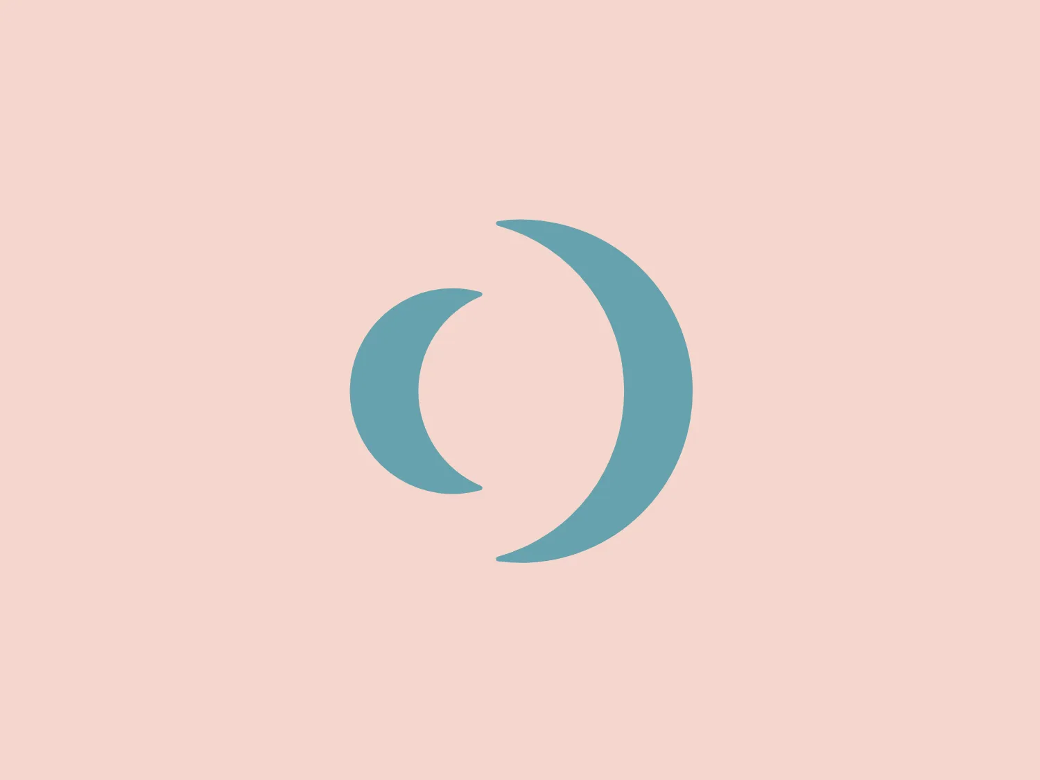 The Insomniac Games logo is a minimalistic design featuring two crescent shapes facing each other, creating a circle's negative space in the center. The logo is a sleek and modern soft, cool tone of blue-grey, with uniform crescents and outward-pointing tips, adding a dynamic feel to the static symmetry. The use of negative space to suggest a central shape gives the logo a contemporary and sophisticated vibe.