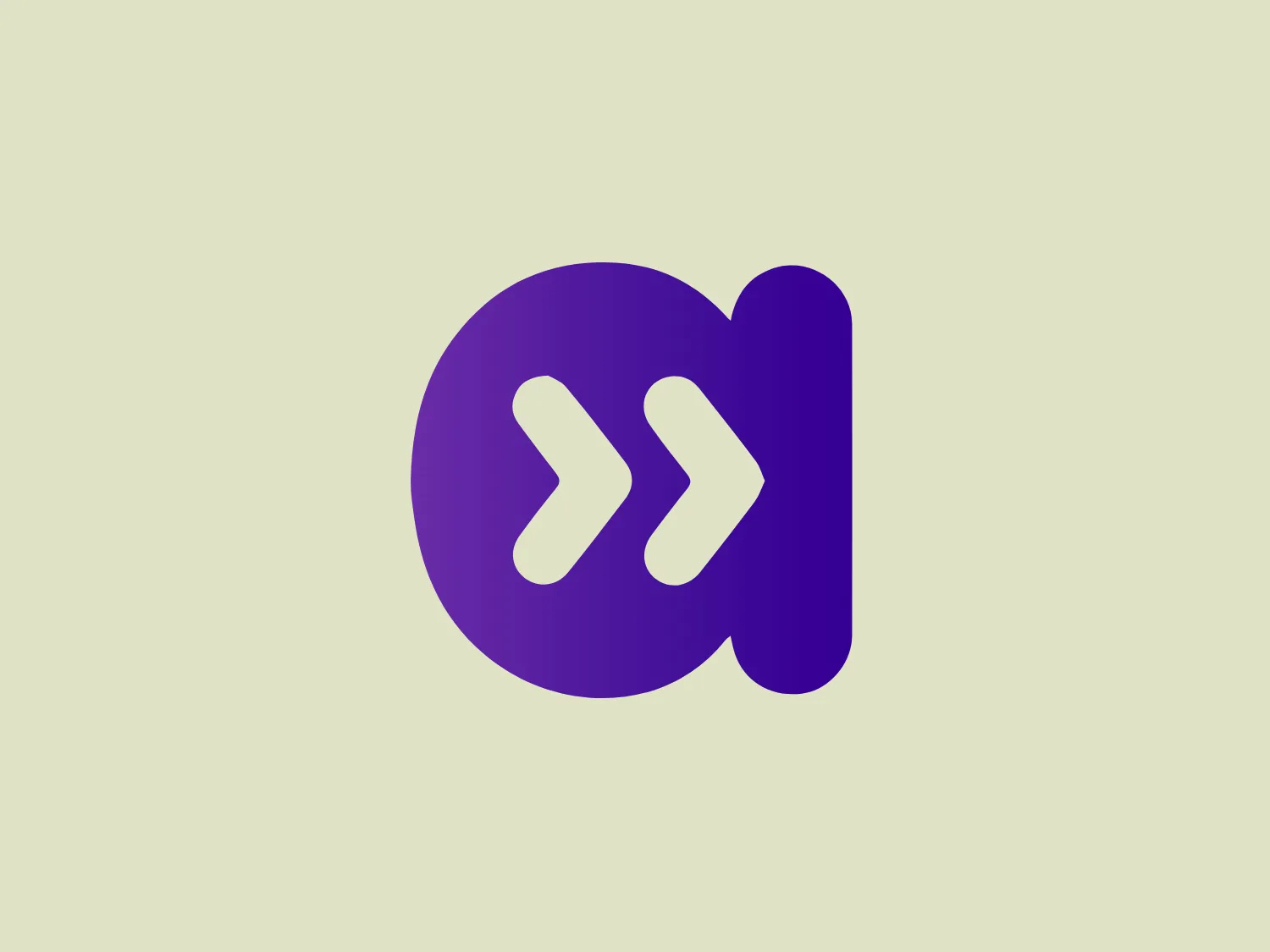 The Adelantos logo features two combined elements resembling arrowheads or play buttons pointing to the right within a rounded square with notched corners. This suggests a circular motion or the idea of going forward. The design is symmetrical, lending it a balanced and modern look. The color of the logo is a bold purple, which stands out and conveys creativity and energy.