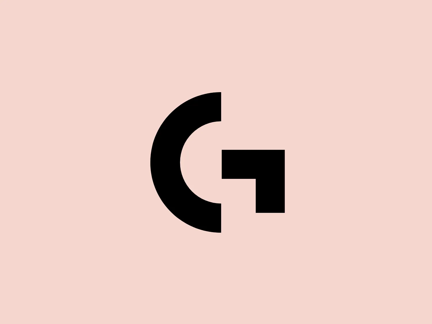 The business name "Logitech G" logo features a bold, black letter "G" with a modern and minimalist design. The "G" has a geometric quality with sharp angles and a thick line weight, giving it a sturdy and impactful visual presence. The negative space within the "G" creates a dynamic contrast that draws the eye to the center of the design. This logo carries a contemporary feel and would stand out on various mediums due to its clean and simple silhouette.