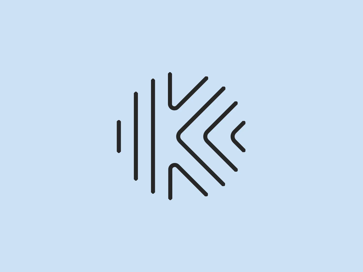 The Katerra logo comprises a stylized set of straight and angled lines organized in a manner reminiscent of an abstract or minimalist depiction of motion or speed. The monochromatic theme uses black lines on a white background, making it highly adaptable and versatile for various applications. The even weight of the lines contributes to a balanced and modern aesthetic that suggests dynamism and precision. Notably, the negative space formed by the angled lines could be interpreted as an arrow pointing to the right, which may symbolize forward movement or progress.