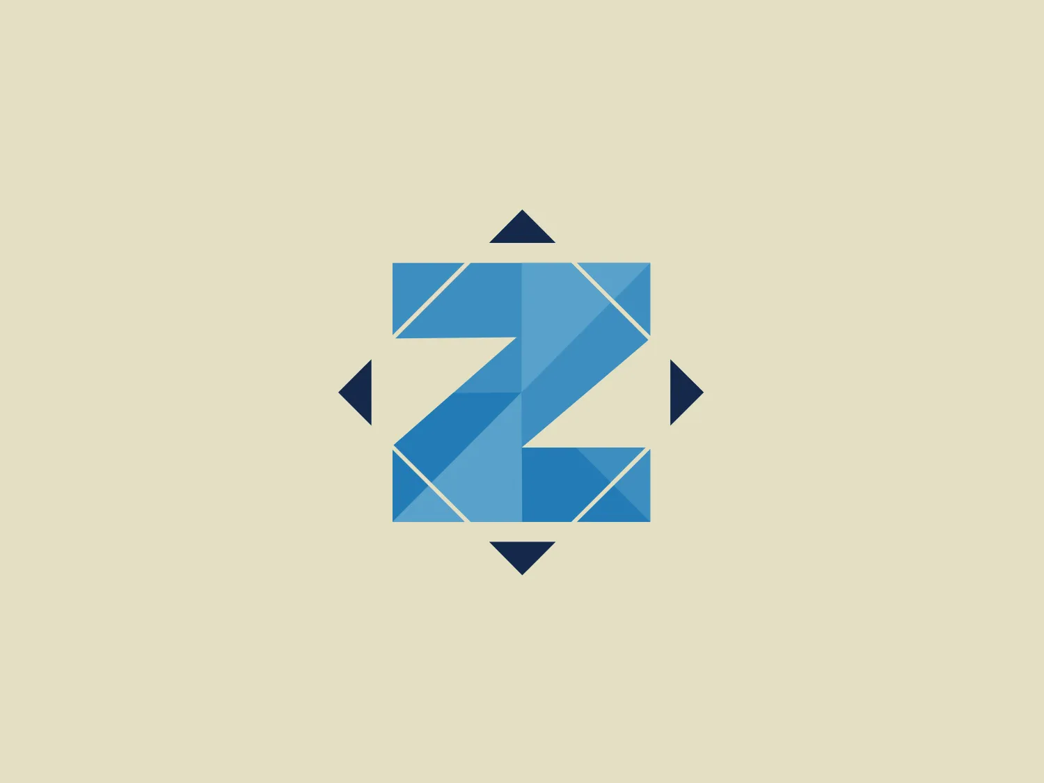 The logo for Zenith Education is a stylized, geometric design featuring a central figure resembling the letter "Z" made from angular, interconnected shapes. It is surrounded by a symmetrical arrangement of pointed elements, evoking a sense of dynamism and direction. The logo employs shades of blue, ranging from a light, muted tone to a deep navy, creating a sense of depth and sophistication. The overall design aesthetic is modern, clean, and likely to appeal to a tech-savvy or contemporary audience, implying innovation and forward-thinking.