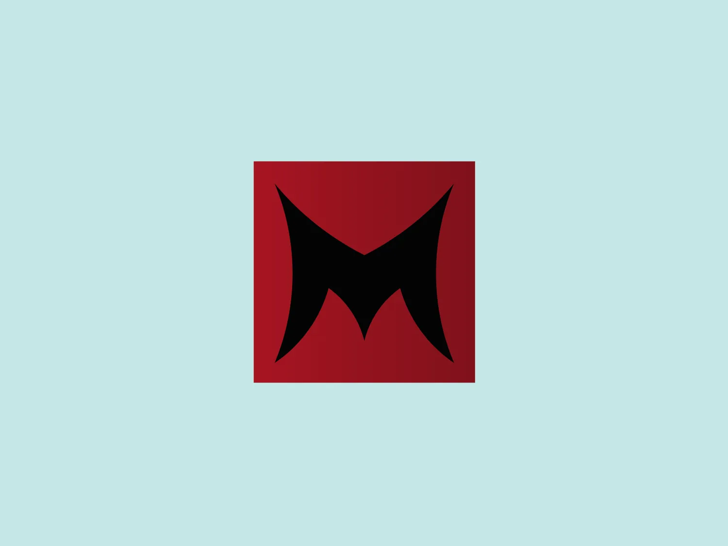 The logo for Machinima showcases a bold black symbol at the center of a solid red square background. The symbol is reminiscent of the letter "M," with sharp angles and sweeping lines, evoking a dynamic and edgy appearance, resembling a stylized bat or mask. Its sharp points convey precision and cutting-edge design, while the contrast of black against deep red creates a strong visual impact. Overall, the logo conveys strength, boldness, and modernity.