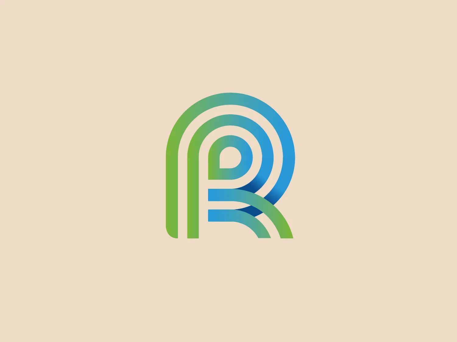 The logo for Canal Rural is a stylized representation of the letter "R," constructed with sleek, curved lines that give it a dynamic and modern feel. These lines are layered in a gradient of colors, transitioning from a vibrant green at the bottom, through shades of blue, to a bright cyan at the top. The design's use of negative space and its flowing, ribbon-like quality convey a sense of innovation and fluidity. To complement this logo's fresh and airy aesthetic, and to provide a subtle contrast that enhances its vibrancy, a light and neutral background would be ideal.