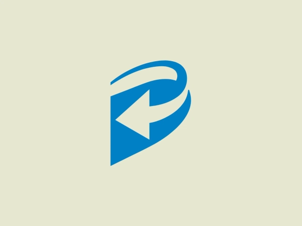The Dental Select logo features a stylized, abstract design with interlocking shapes that form a dynamic letter 'P'. The 3D effect and gradation of blue tones create a modern, sleek aesthetic, suggesting movement or progress.