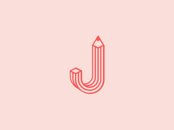 We like the bold, minimalist design of the red pencil logo, with its modern aesthetic and vibrant color.