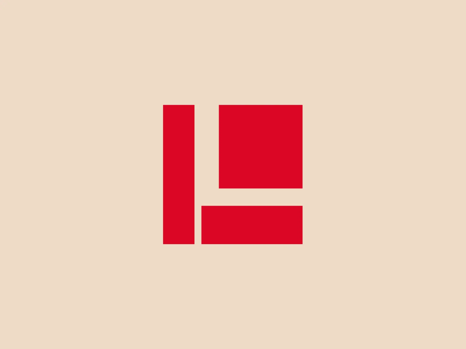 The Laressa logo features two solid geometric shapes in bold, flat colors. The shapes form a stylized letter "E" on its side, or a combination of a vertical rectangle and two horizontal bars stacked with a gap between them. The vibrant red color conveys energy and passion. The minimalist and modern design exudes simplicity and efficiency, making it suitable for various industries or brands seeking a contemporary and impactful image.