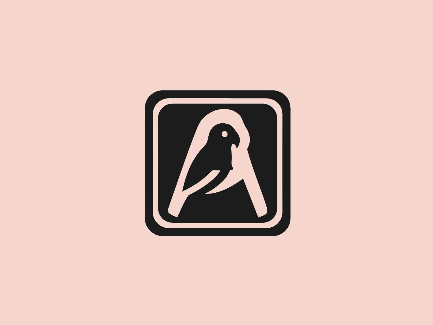 The Iroyin Awikonko logo showcases a stylized bird in profile within a rounded square. The bird's head points upwards while its wing is folded against its body, giving it a compact and dynamic look. The design utilizes bold lines and a monochromatic color scheme, with the primary color of the bird and the border being a deep red against a white background, creating a stark contrast. This logo conveys a sense of motion and forward-thinking through its minimalist aesthetic.