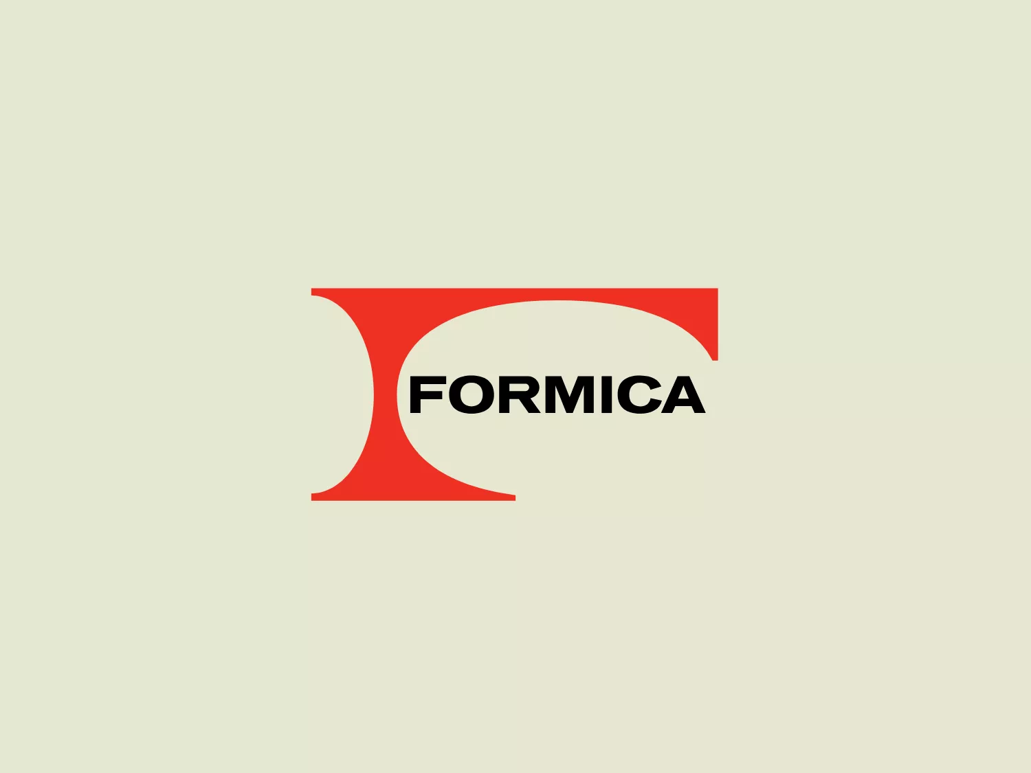 The business name, Formica, is displayed prominently in the logo. The stylized red letter "F" has a bold, modern look, with its heavy serif and unique cut. The rest of the text "ORMICA" follows in black, uppercase letters. The typeface used for the text is sans-serif, conveying a clean, contemporary aesthetic. The oversized "F" creates a visual anchor and contrast with the remaining part of the word, allowing the logo to stand out. The red and black color scheme is classic and professional, suggesting strength and reliability.