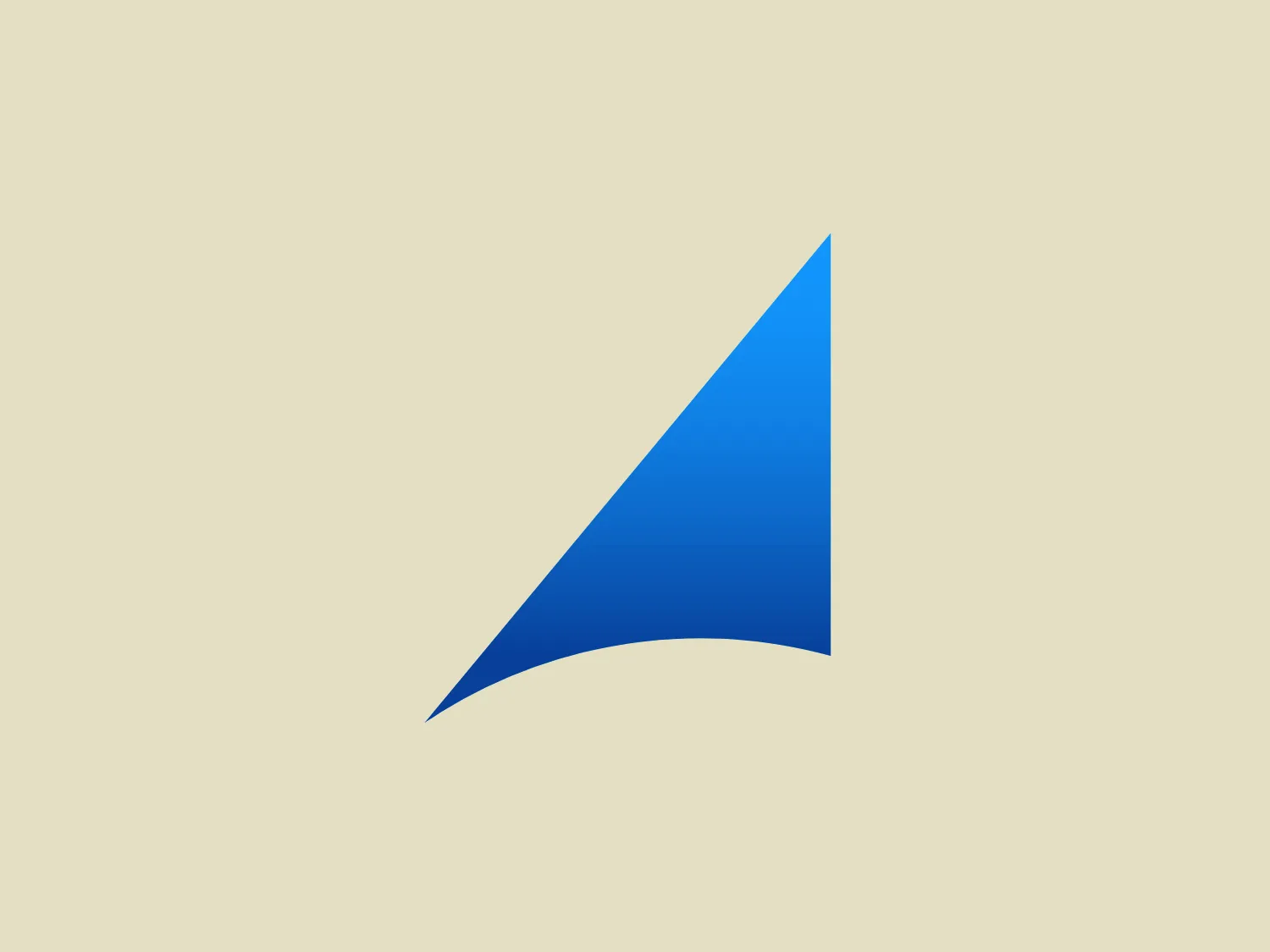 The Descartes logo is a simple, yet modern design consisting of a singular geometric shape that resembles a stylized triangle or arrowhead pointing upwards and to the right. It has a flat, vivid blue color that gives it a dynamic and professional appearance. The edges of the shape are sharp and the overall aesthetic is minimalist, potentially conveying progress, precision, or forward movement. Considering the color and design, a lighter background would complement it well without competing for attention.