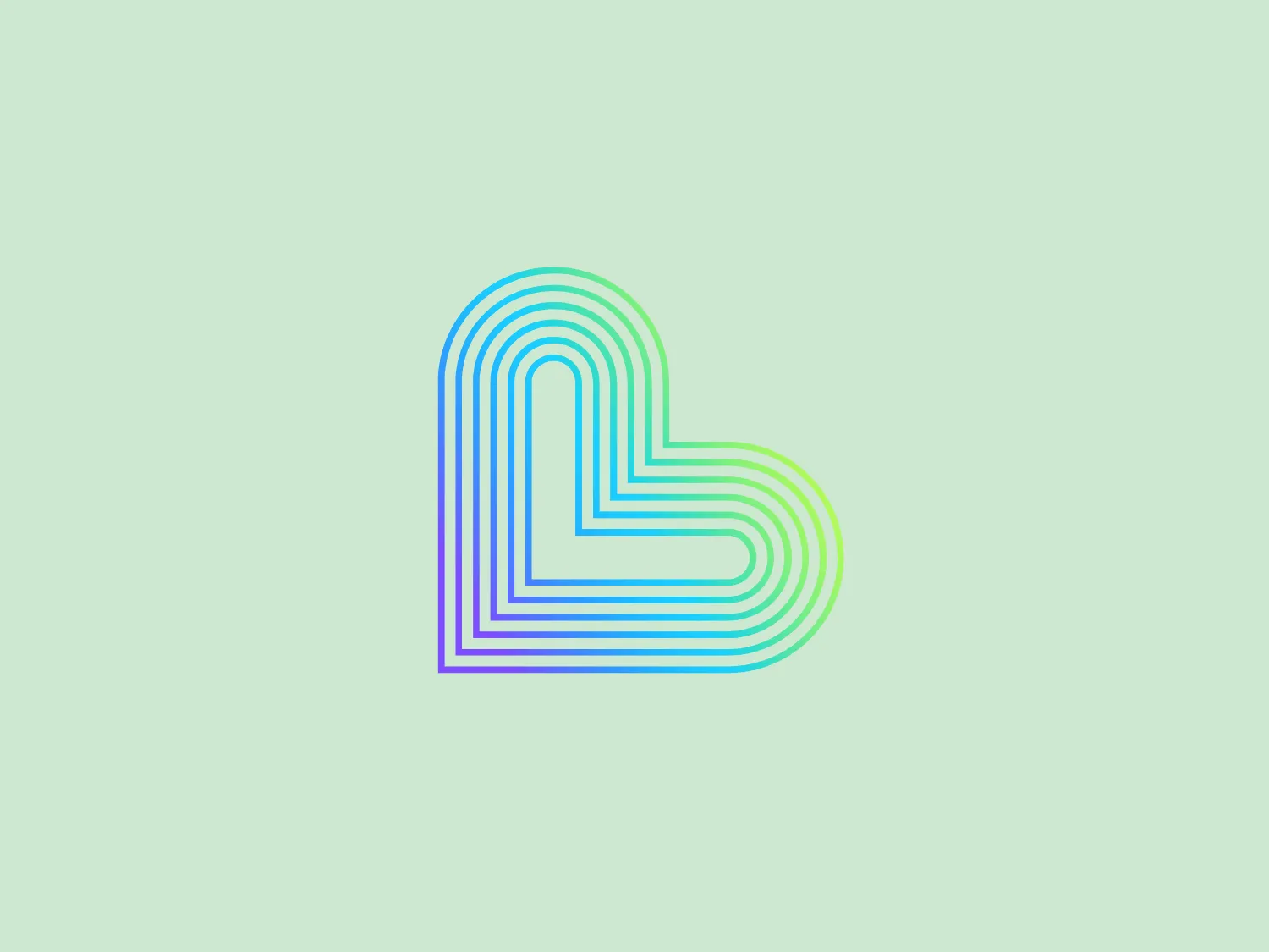 The Liberty logo showcases a series of concentric lines that form a stylized heart shape, embodying a modern and clean aesthetic. These lines seamlessly transition through a gradient of colors, beginning with a cool blue at the bottom left edge, evolving into a teal in the middle, and culminating in a lively green at the top right edge. This dynamic interplay of hues infuses the logo with a vibrant and fresh ambiance, while the white space within and around the heart conveys a sense of openness and simplicity. The overall effect exudes positivity, youthfulness, and connectivity.