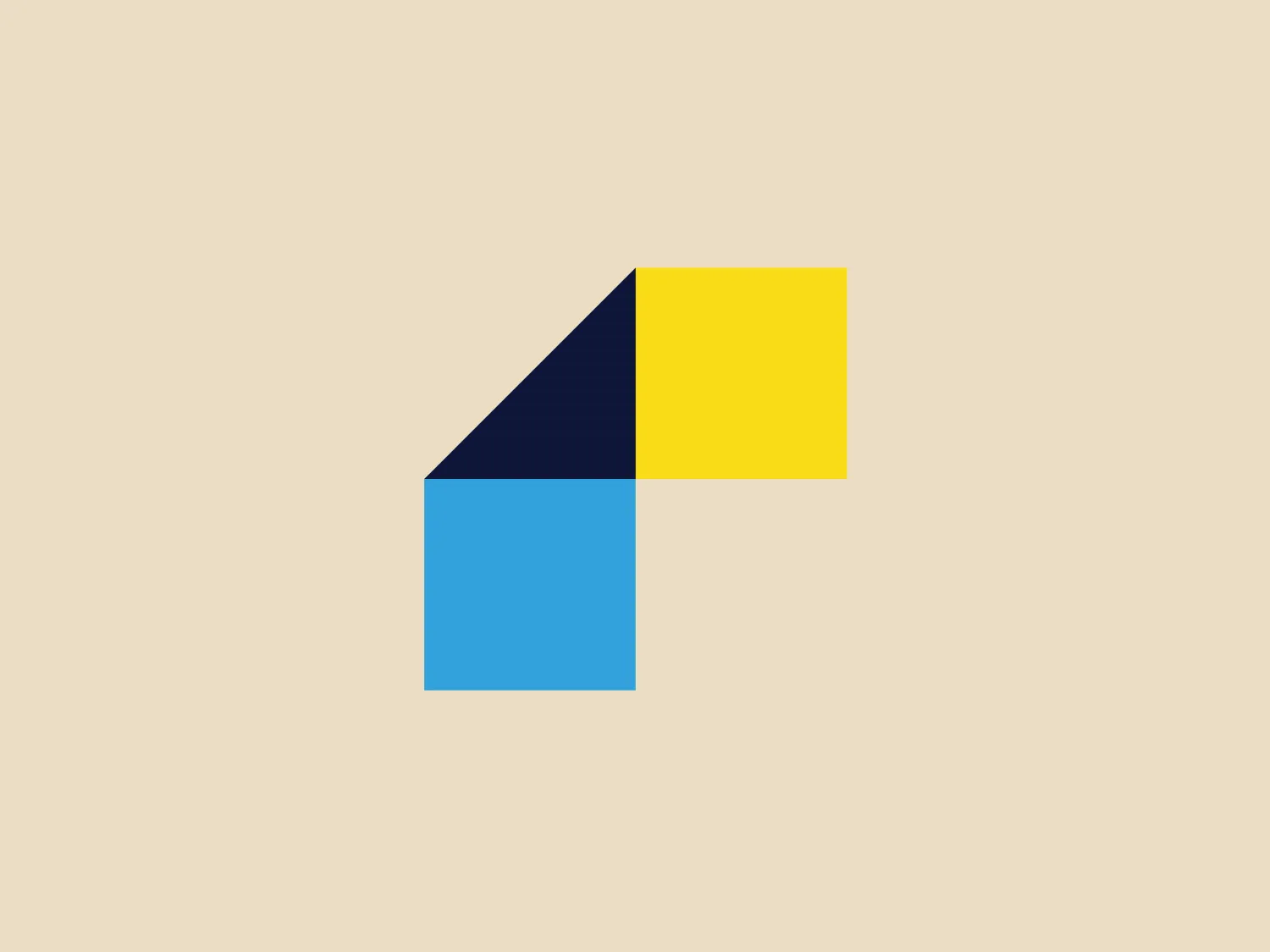 The Relo logo consists of three solid-colored squares arranged in an abstract geometric design to form a stylized letter "L" or a right-angle shape. The squares are navy blue (#000080), turquoise (#40E0D0), and a medium shade of yellow (#FFD700), giving the logo a vibrant and modern aesthetic. The straight edges and corners denote stability and structure, while the varying colors can imply diversity or a multifaceted approach.