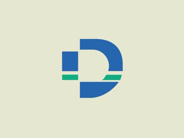 The Dodd Group logo presents a modern and abstract design composed of geometric shapes that form a stylized letter "D." The design uses three colors: a deep shade of blue, a bright green, and a lighter shade of green. The central feature of the logo is the bold blue "D," which is segmented by two horizontal green bars, one bright and one lighter, creating a sense of separation while maintaining a cohesive structure. The clean lines and bold color contrasts suggest a fresh, professional brand identity with a leaning towards technology or innovation.