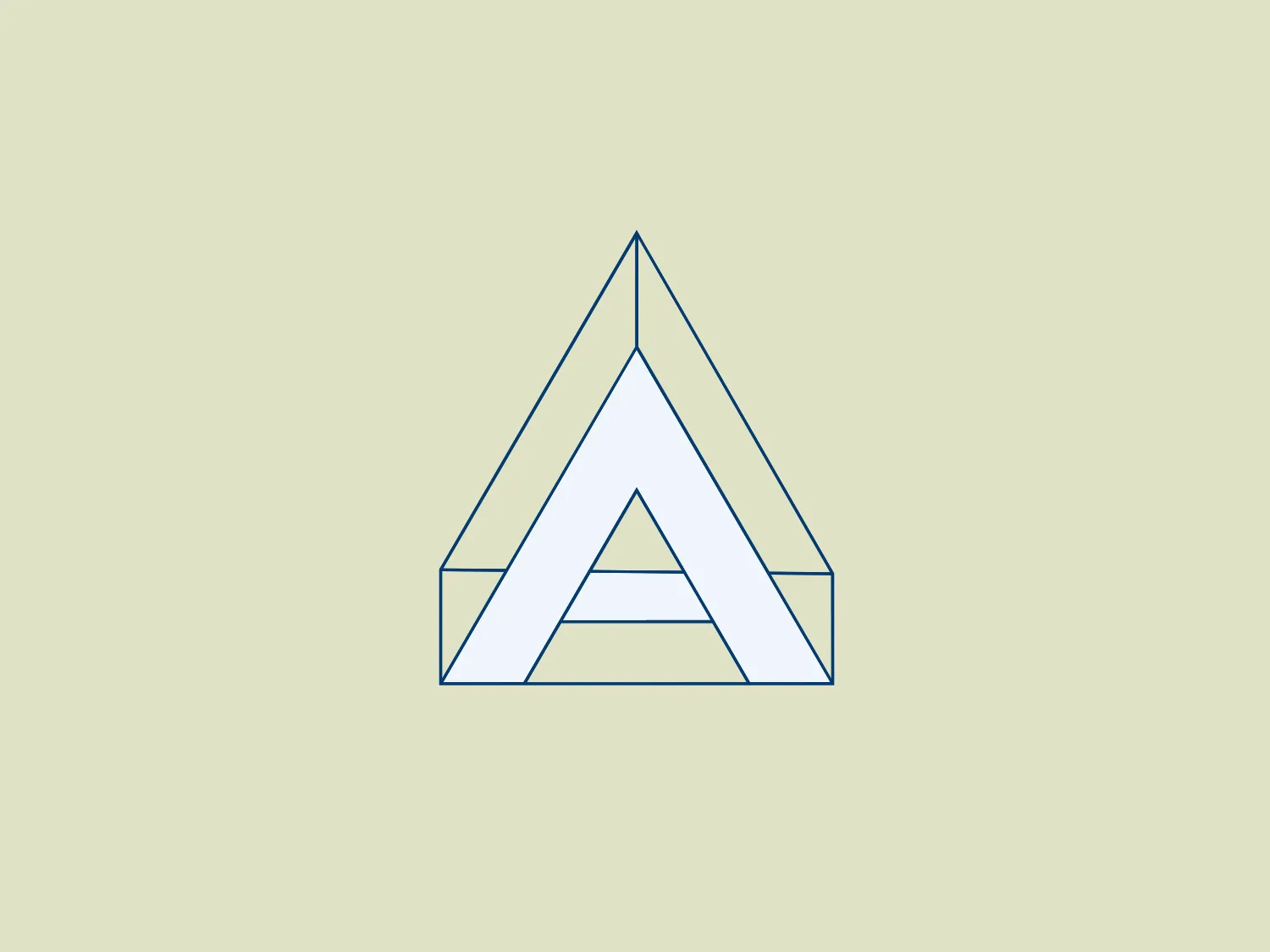 The image depicts a minimalist, geometric logo consisting of a stylized triangle made up of a combination of smaller, interconnected triangles and trapezoids, creating a sense of unity and structure. The primary shape resembles a simplified pyramid or an abstract letter "A." The design uses clean lines and sharp angles, conveying a modern and professional aesthetic. The Astro logo is monochromatic with a calming light blue hue, reflecting a cool and sleek brand identity. The emblem's simplicity and use of negative space allow for versatile application across various mediums.