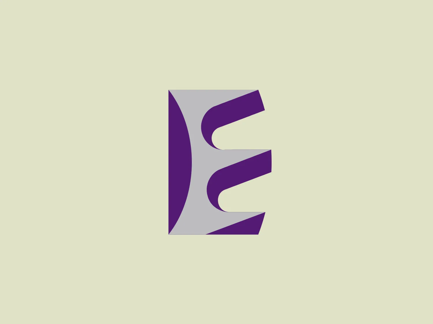 The Everlast Saw logo features a stylized letter "E" with a modern and abstract twist. The three-dimensional bars create a sense of depth and motion, curving inward. The color palette includes darker and lighter shades of purple, adding to the 3D effect. The overall aesthetic is sleek, professional, and contemporary, with a preference for a complementary background color.