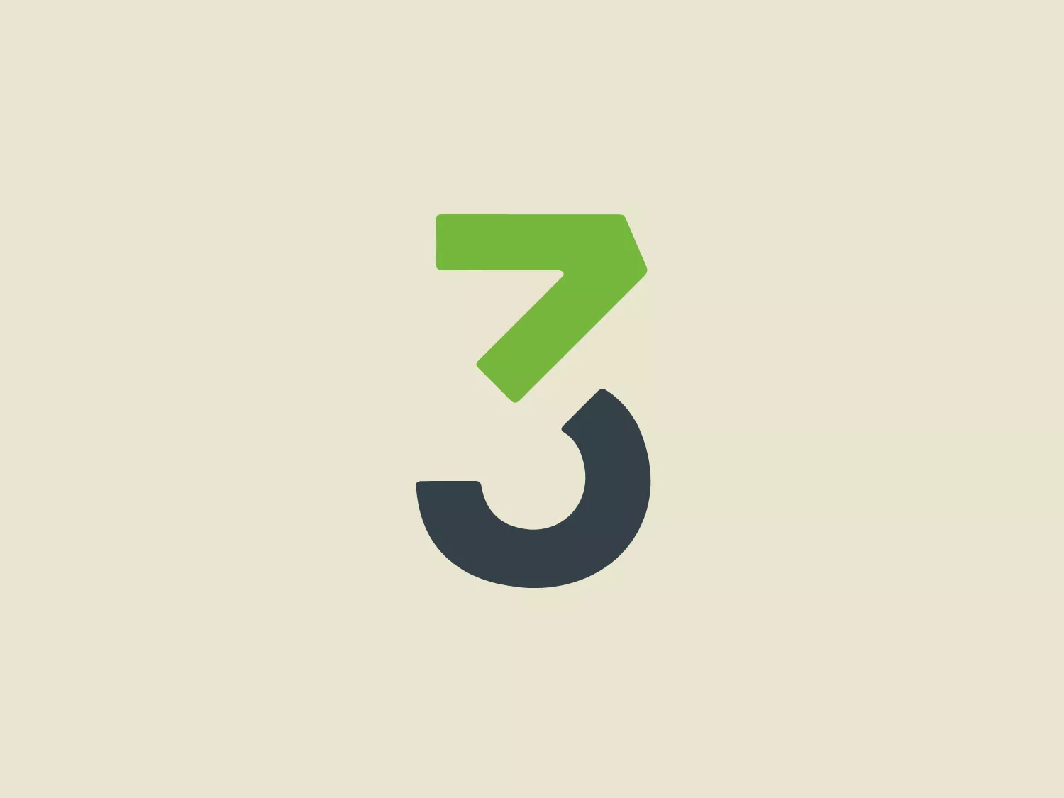 The H3C Caraïbes logo features a stylized number "3" with a modern and minimalist design. The top part of the "3" is a vibrant green color, while the bottom half transitions into a dark gray, creating a visual sense of motion or progress. The sharp angles and slightly curved edges give the design a dynamic and contemporary appearance, while the lack of additional embellishments reinforces its clean and professional look.