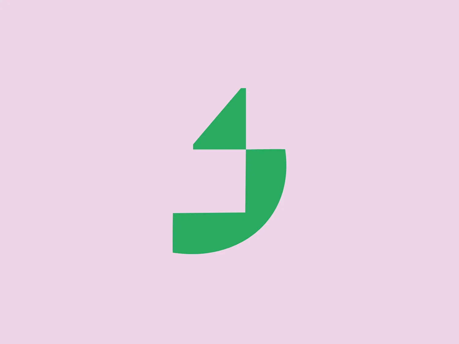 The business logo for Jungle Robofacturing showcases a stylized digit "4" creatively designed to also resemble a lowercase "j." With bold, modern features, sharp angles, and smooth curves seamlessly transitioning into each other, the logo exudes a fresh and energetic feel with its bright, flat green coloring and clean, straightforward design.
