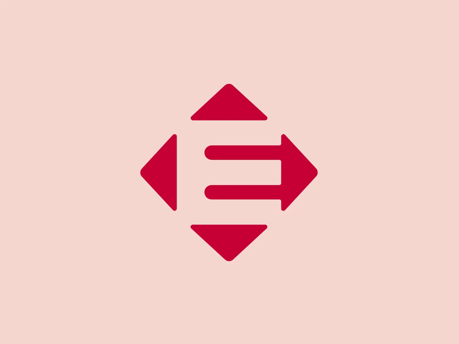 The E-Switch logo features a central stylized arrow composed of three horizontal bars, suggesting speed or motion. Flanking the arrow are two solid triangles pointing to the left and right, and a smaller triangle pointing upward, all in a matching vibrant red. The design conveys dynamics, direction, and progress. The minimalist aesthetic, with clean lines and a lack of additional ornamentation, gives the logo a modern and bold look.