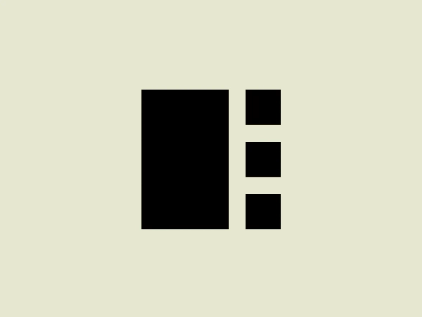 The image displays a logo consisting of two primary elements, a solid black rectangle on the left and three smaller rectangles on the right that align with the right edge of the larger rectangle. The smaller rectangles are arranged vertically at equal intervals and decrease in size from top to bottom. This geometric design has a minimalist and modern aesthetic, using negative space effectively to create a sense of balance and hierarchy. The color contrast between the black shapes and the light background emphasizes the logo's simplicity and clean lines, representing EIFF.