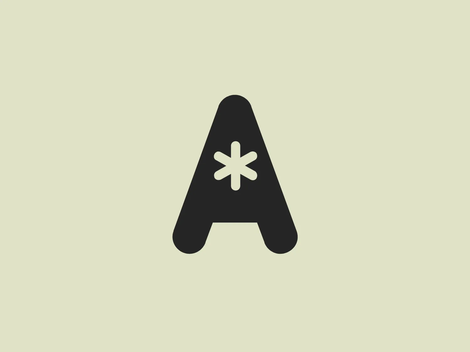 The business logo for Actionable Books is a stylized letter "A" in a bold red color with a flat design style. It is symmetric with a solid fill and features a unique asterisk or star-like shape at the center, suggesting some form of specialism or distinction. The "A" has soft, rounded corners, giving it a modern and approachable feel. Due to its simplicity and use of a single color, the logo would stand out well against a minimal and light background.