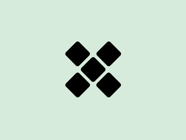 The symmetrical arrangement of squares creates a dynamic and modern abstract cross design, reflecting stability and precision.
