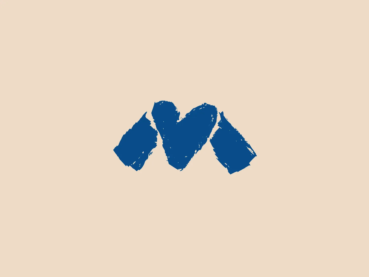 The Metropolitan Ministries logo features a series of three bold, deep blue brush strokes that overlap to create an abstract form. The rough edges and varying thickness give the mark a hand-painted effect, while conveying a sense of creativity and fluidity. The vibrant nature of the blue color adds a dynamic and artistic feel to the composition.