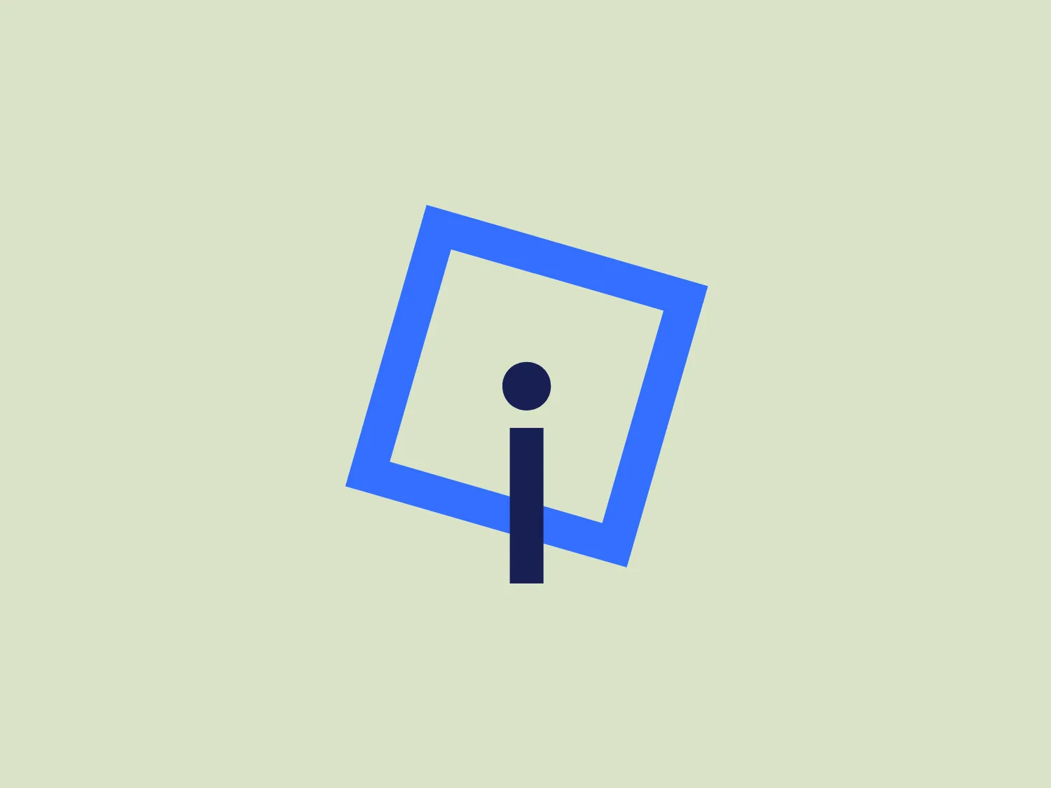 The Imentor logo is centered around a stylized 'i' showcased in a minimalistic style. The predominant color is a deep shade of blue, with the dot of the 'i' being a small circle set centrally within a larger blue square rotated about 45 degrees, creating a diamond-like shape. The dark-colored 'i' stands out against its geometric backdrop, projecting a modern, clean, and simple aesthetic through the use of basic shapes and negative space. The overall design is versatile and likely suitable for diverse applications, communicating innovation and connectivity.
