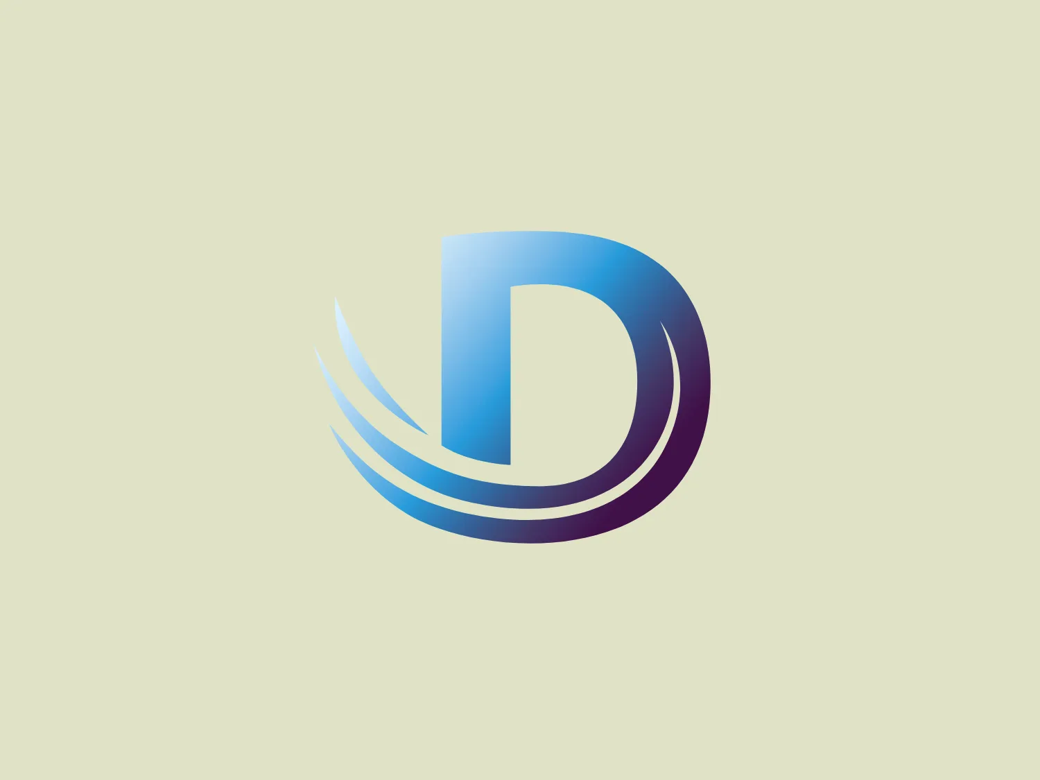 The Decom North Sea logo presents a stylized letter "D" exuding a modern and sleek appearance. The design showcases gradient shades from deep blue to soft lilac, creating a dynamic three-dimensional effect. The "D" is composed of a solid, thick stroke as the main body, with three curved lines emanating from the back, implying motion. The overall aesthetic is futuristic and professional, suitable for technology or digital business branding.
