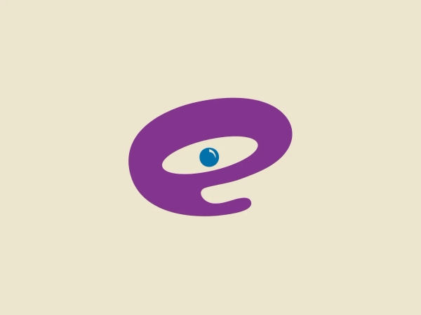 The eParana logo features a modern and friendly lowercase "e" with a fluid, curvy design. It is predominantly purple with a dynamic gradient, creating a three-dimensional effect. The "eye" of the "e" is highlighted with a light blue dot, adding a distinctive touch. The overall aesthetic is clean, with smooth curves and vibrant colors that complement a subtle background.