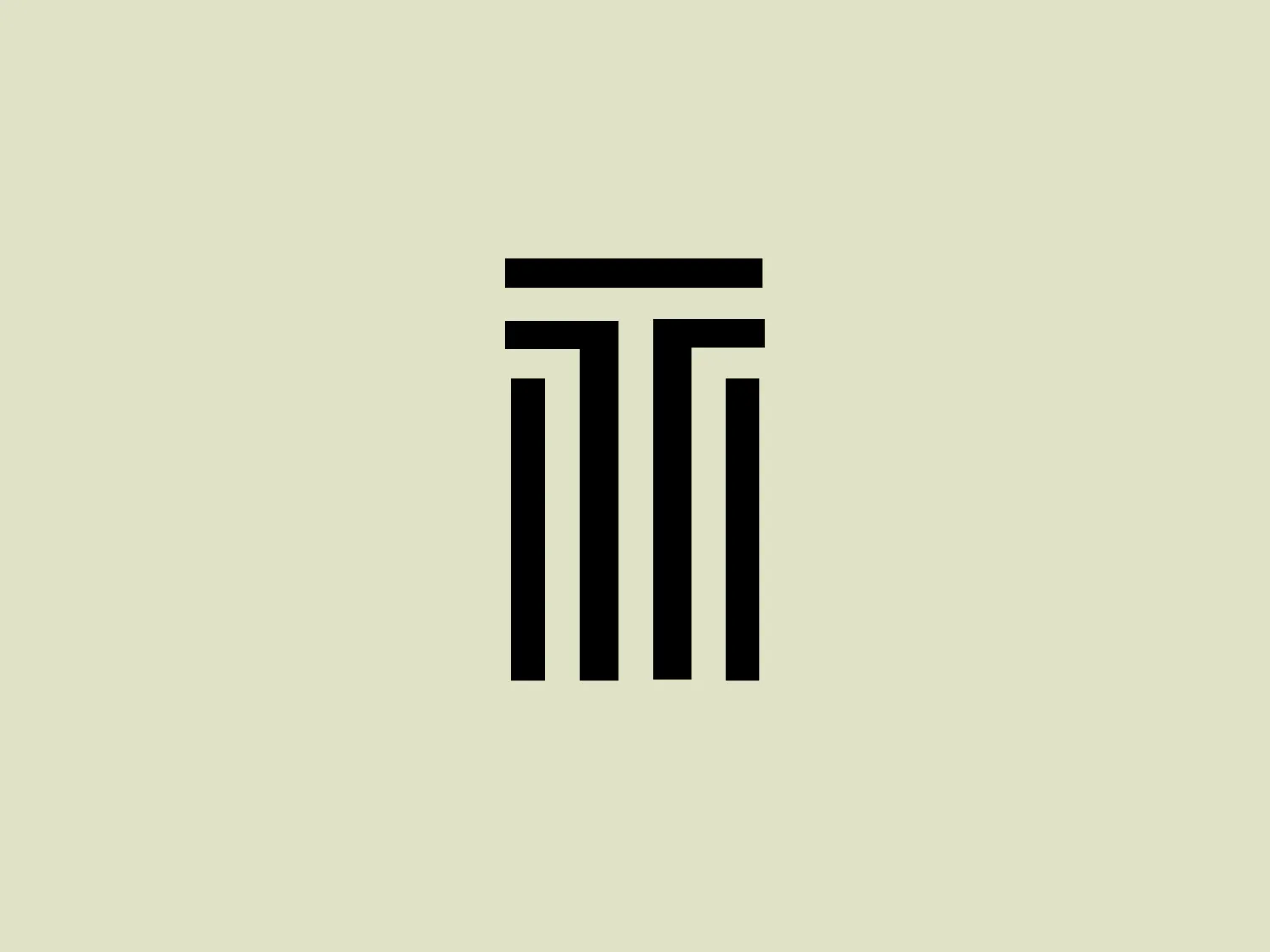 The Teles logo features a stylized representation of a pillar or a set of columns, denoting strength and stability. It is composed of three vertical black lines of varying heights, with the tallest in the center, capped with three horizontal lines that link them together at the top, suggesting a classical architectural influence, possibly Greek or Roman. The design is minimalist, employing a monochromatic color scheme, which gives it a modern and sleek appearance. Its simplicity and bold contrast would stand out well against a muted background.