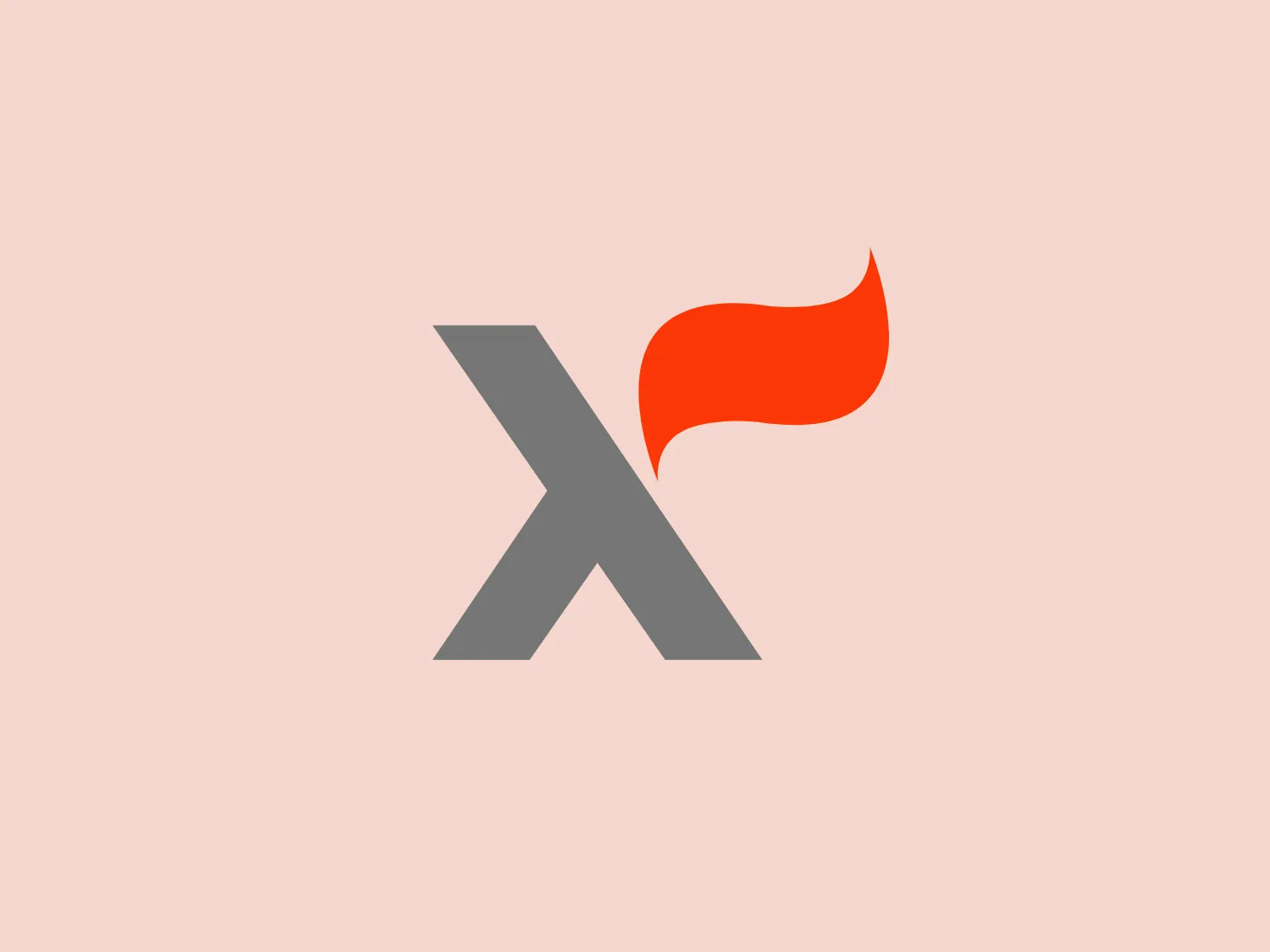 The Flightfox logo features a stylized 'X' in a bold, sans-serif typeface with a sharp, modern appearance. The 'X' is primarily in a sleek gray color, suggestive of metal or technology, with one section on the upper right side transitioning into a vibrant orange flame. This flame motif adds a dynamic and energetic quality to the design, implying heat, power, or passion associated with the brand. The contrast between the gray and orange colors creates a striking visual impact, and the simplicity of the shapes ensures the logo is easily recognizable and scalable. The overall aesthetic is contemporary and suggests innovation or transformation.