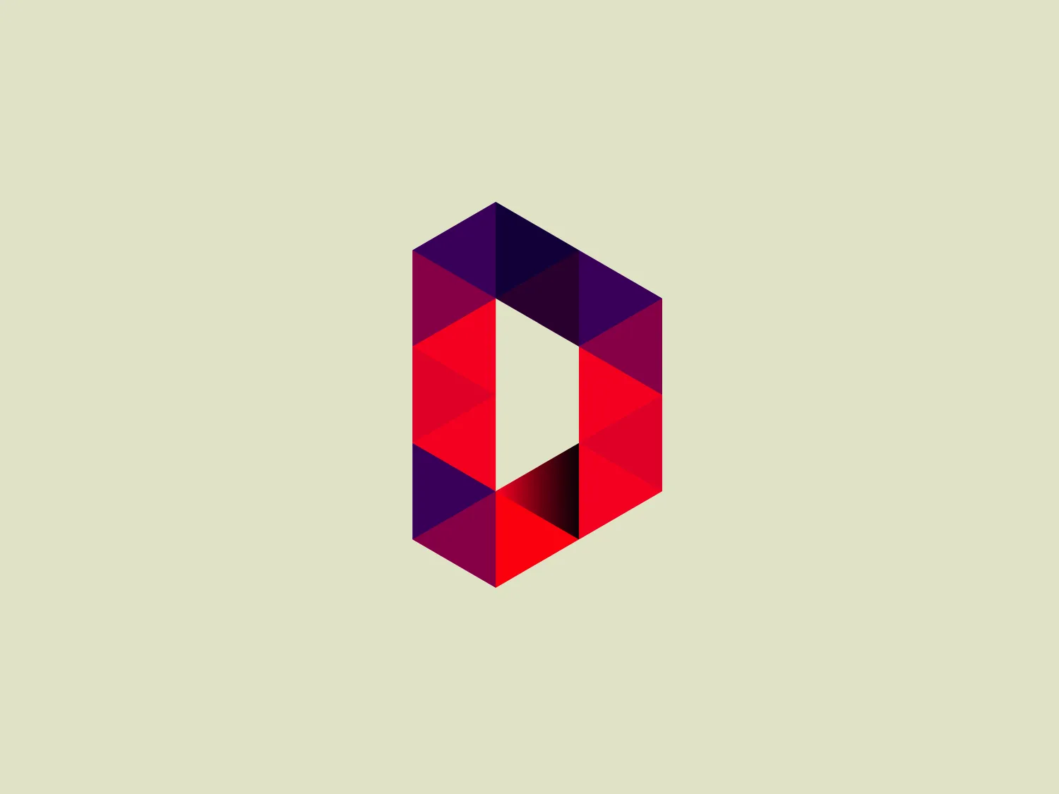 The Instituto Daniela Morais logo is an abstract, three-dimensional design composed of polygons, primarily triangles, in harmonious shades of purple, red, and a hint of blue. The logo suggests the shape of a capital 'D' or a door opening into space, evoking a modern and dynamic feel, suggestive of innovation and forward-thinking.