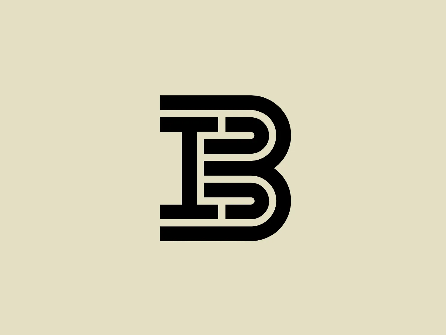 The Barwis logo presents a monogram consisting of two letters, "B" and a partial "E," designed with bold geometric lines for a strong, modern look. The dominant "B" shares its middle horizontal line with the "E," creating a minimalist aesthetic with clean, precise construction in solid black, suggesting a contemporary and professional brand identity. The compact symmetry and overlap of the letters indicate clever design integration.