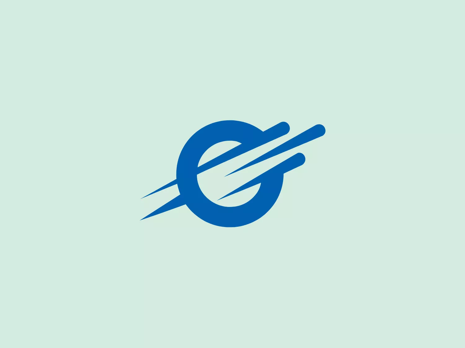 The business name Orkufjarskipti is portrayed in a modern logo featuring a stylized lowercase "e" enclosed in a circular frame. The "e" exudes a dynamic sense of movement with three horizontal lines extending beyond the circle. The logo utilizes a bold blue color to convey professionalism and trustworthiness. Its minimalist and contemporary design aligns with technology and digital industries, while a soft blueish-grey background is recommended for optimal visibility and a professional aesthetic.