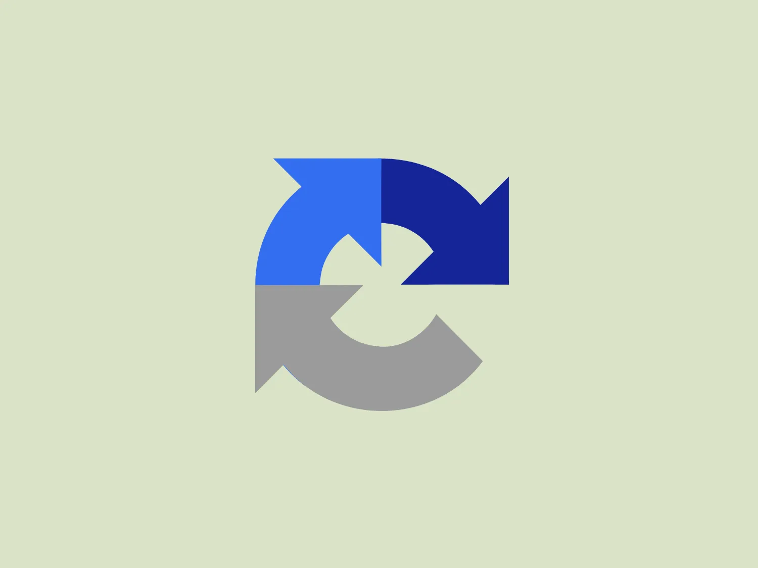 The reCAPTCHA logo features a sleek and modern design with an amalgamation of arrow-shaped components in various shades of blue and grey. The dynamic aesthetic suggests motion and transformation, enhanced by the use of gradients for depth and sophistication.