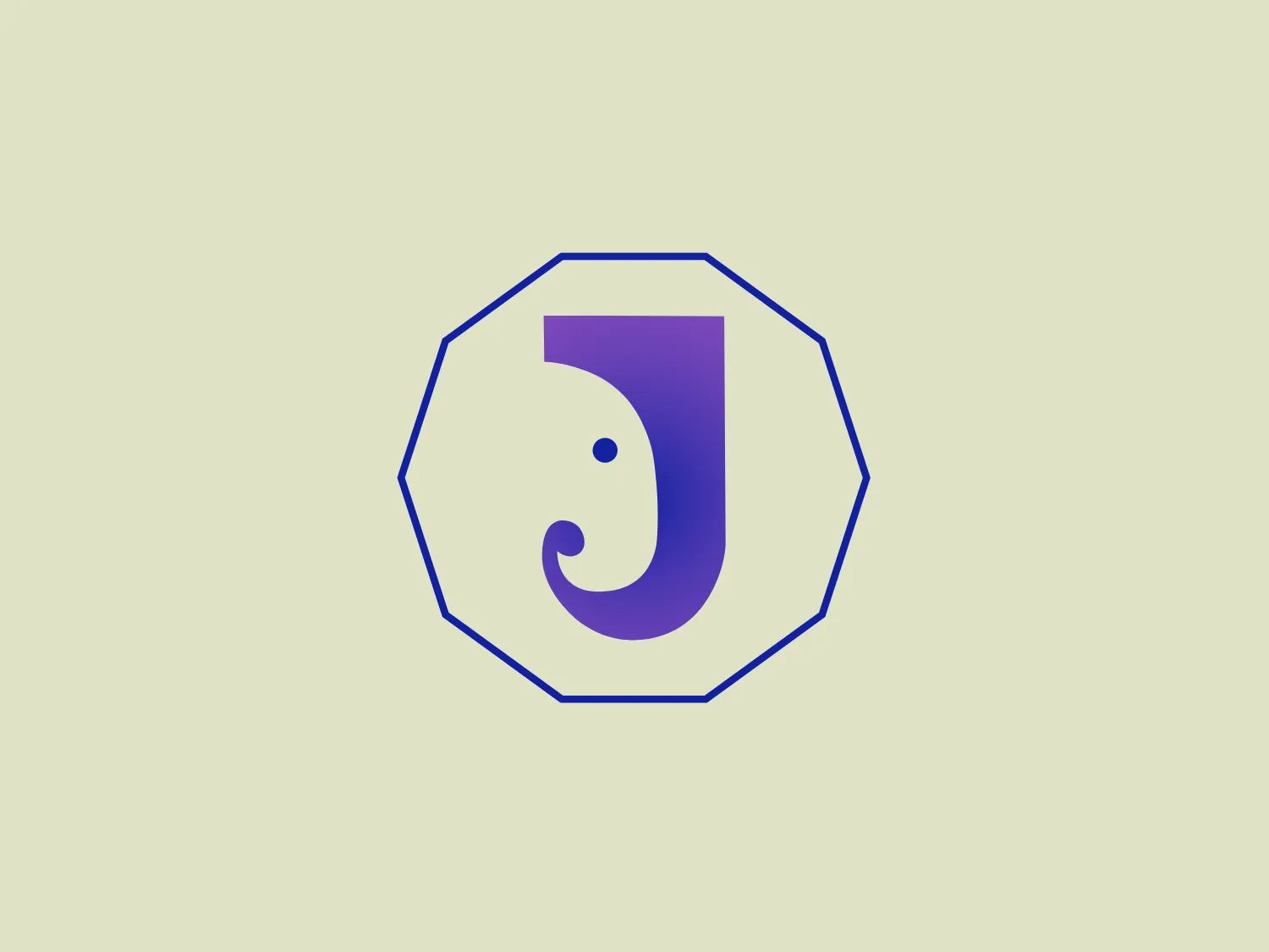 The Jumbo Chain logo features a stylized letter "J" in a rich purple color, enclosed within an octagonal border. The lower curve of the "J" contains a small, white dot, creating a playful negative space resembling a smiling face or a musical note. The background transitions from white to a gradient of purple, giving the logo a modern, minimalistic, yet friendly and approachable feel.