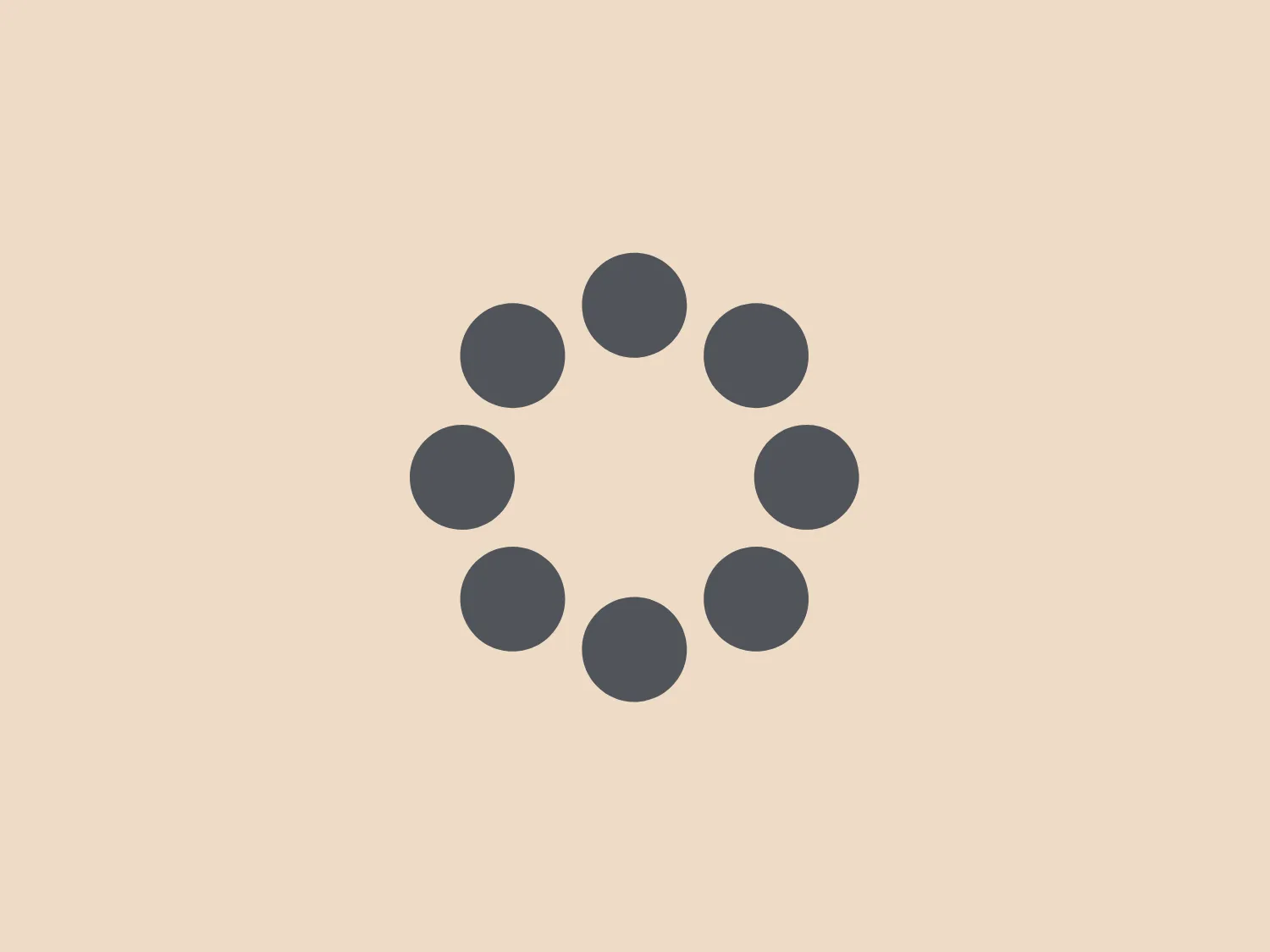 The image displays a simple and modern logo consisting of nine circles arranged in a circular pattern, reminiscent of a flower or a propeller. The central circle is slightly smaller than the outer eight circles, which are evenly spaced and encircle the center. This creates a sense of balance and uniformity. The color of the Memorex logo is a monochromatic shade of medium grey, which gives it a professional and versatile look that could fit various contexts. The design's simplicity allows for easy recognition and potential scalability without losing clarity.
