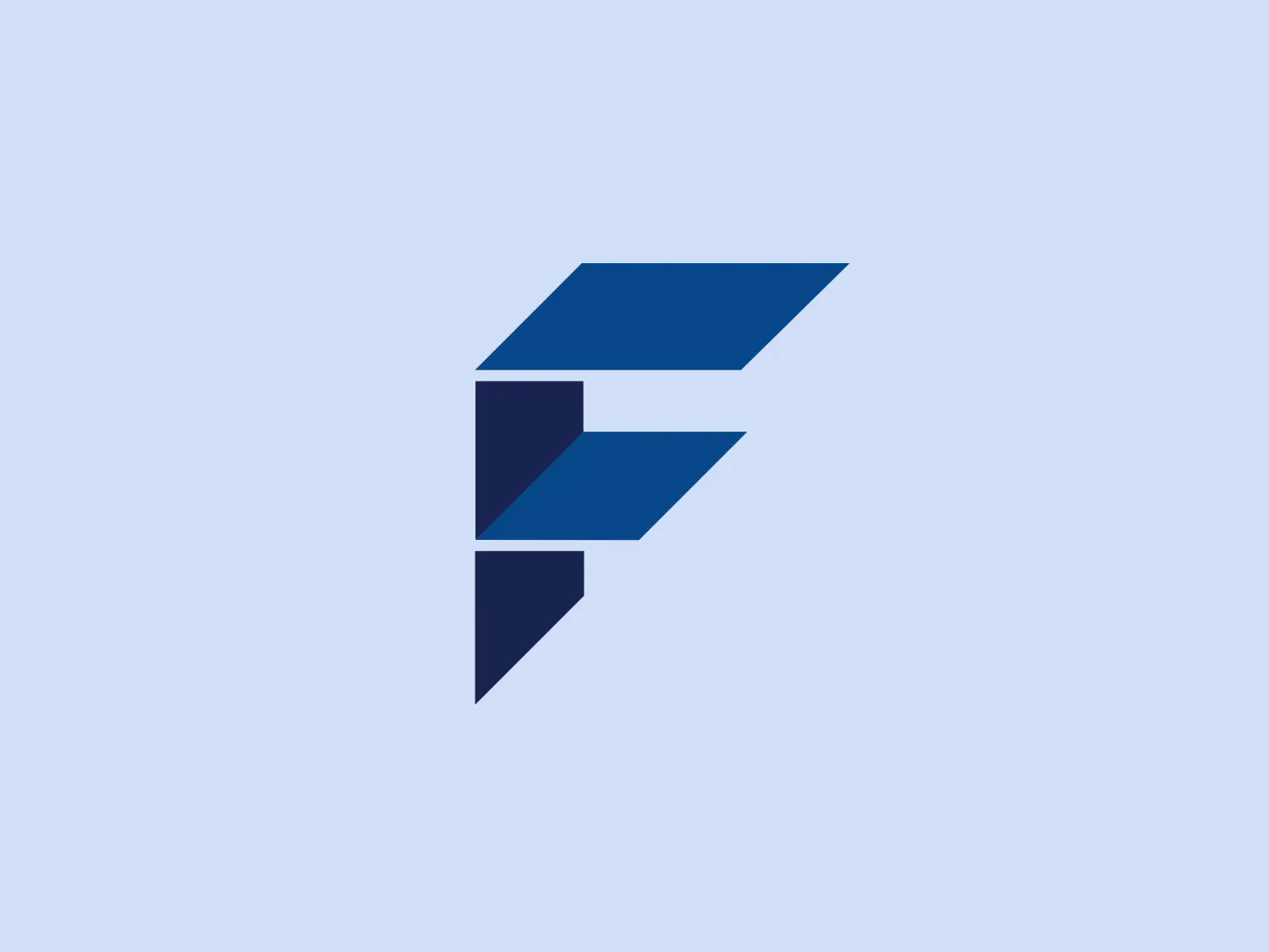 Fulwood's logo is a modern, minimalist design featuring stylized, geometric three-dimensional blocks that form an abstract representation of the letter "F." The design utilizes two shades of blue to create depth and dimensionality, with the darker blue anchoring the composition and the lighter blue providing contrast and highlights. The angular cuts and direction of the shapes lend a dynamic, forward-moving quality to the logo.