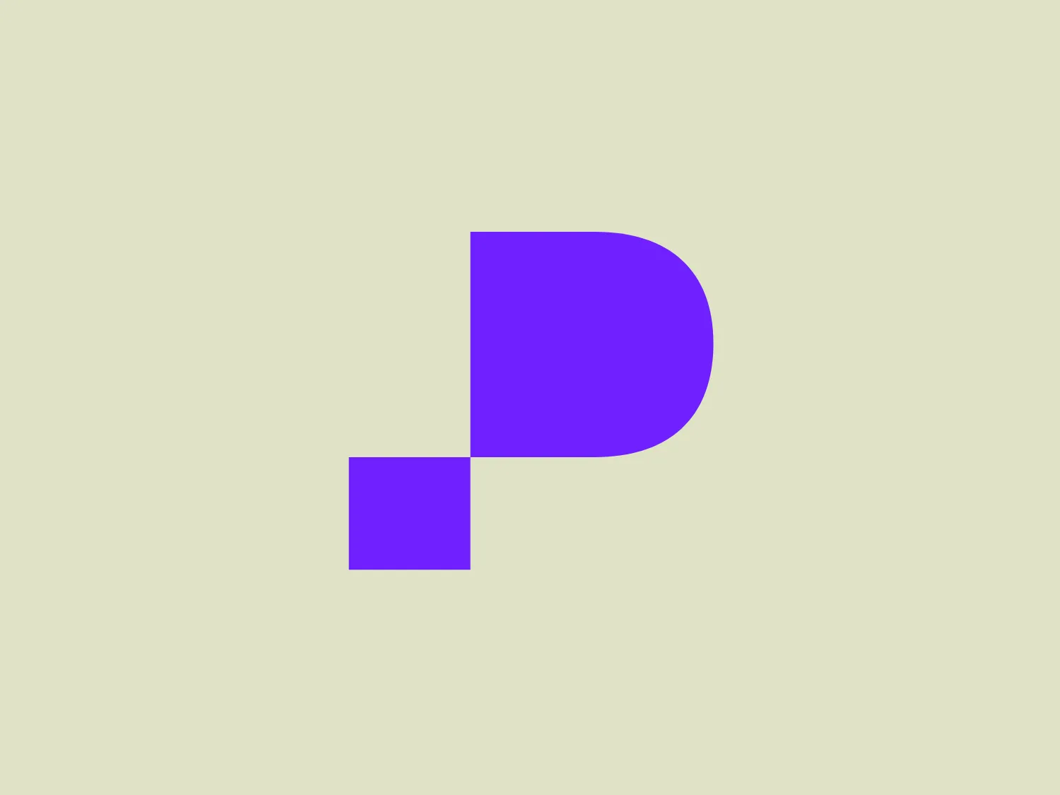 The PowerPulse logo showcases a bold purple rectangle with a perfectly round quarter-circle cut away from its upper right side. A smaller, square-shaped block extends directly from the midpoint of the rectangle's right side. The vibrant, mid-tone purple color gives it a modern, minimalist vibe, and its simplicity allows for versatile use across various platforms while remaining memorable. The proportion and balance between the two shapes create a dynamic and visually appealing design that implies movement or a transformation.