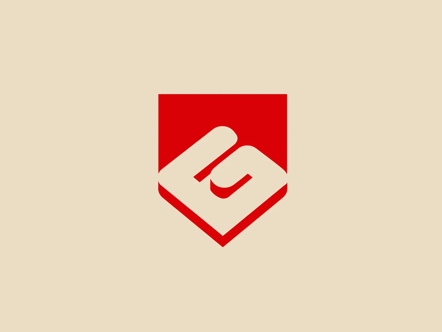 The Gravotech logo features a bold, red shield-like emblem with a white stylized monogram in the center that creates a dynamic play of negative space. The monogram resembles interconnected letters, possibly 'C' and 'L' or 'D,' suggesting a sense of unity and strength. Its design appears modern and minimalist, emphasizing clean lines and powerful symmetry. The use of a single, vibrant red color gives the logo a striking appearance that conveys energy and passion.