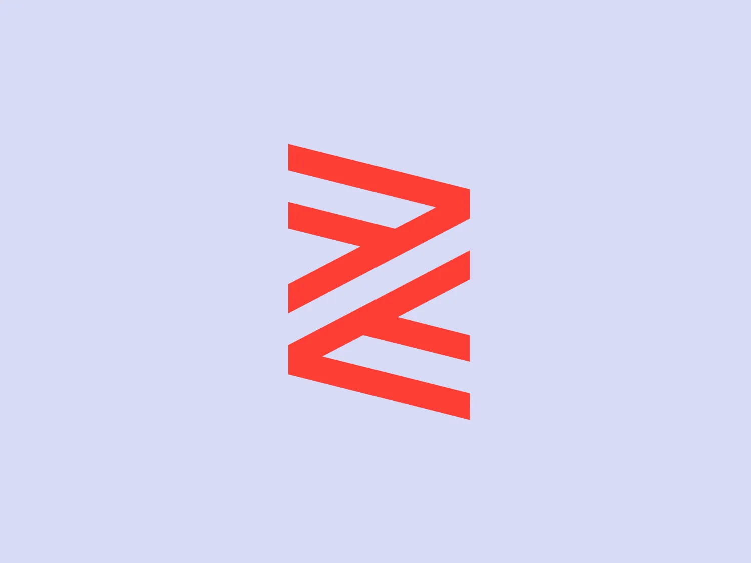 The Zenefits logo features a modern, geometric design comprising three parallel, diagonal stripes that give the appearance of the letter "Z." It employs a bold coral red shade, which stands out sharply and conveys energy and innovation. The edges of the stripes are sharp and precise, suggesting a technologically oriented or forward-thinking brand. Overall, the design aesthetic is minimalist, clean, and highly scalable, suitable for diverse applications.