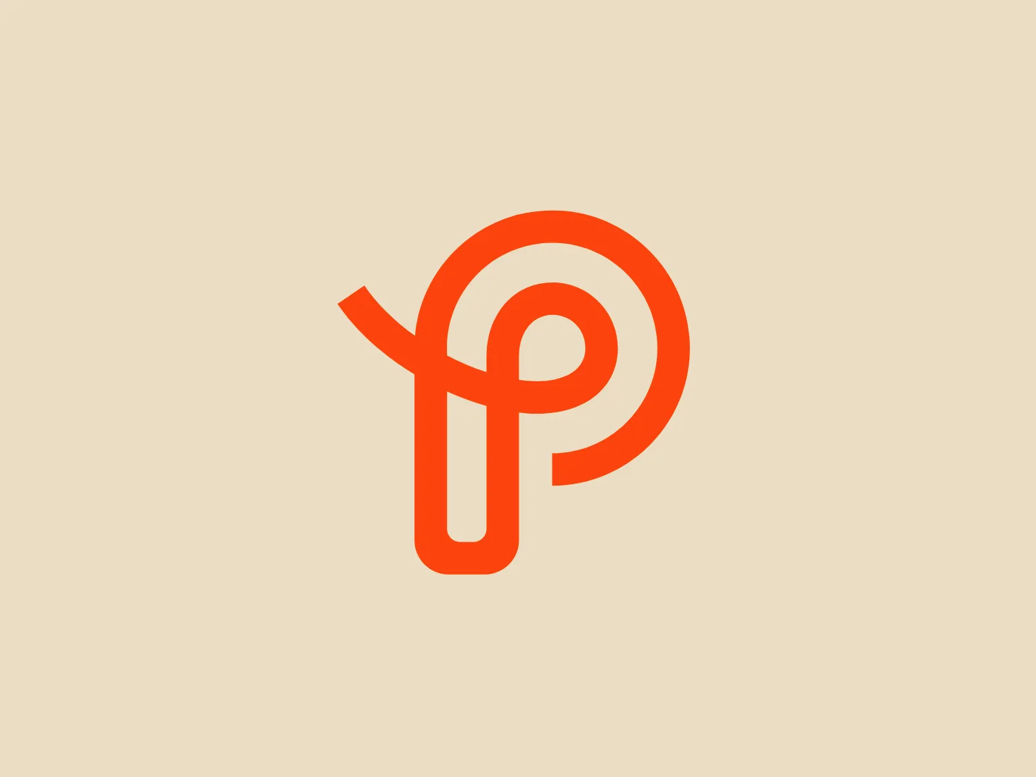 The Prodigy logo showcases a contemporary, fluid lowercase 'p' in a striking orange color. The design features soft curves and a dynamic loop, along with a sharp cut in the descender, creating a modern and slightly abstract appearance. This clean and minimalistic logo exudes energy and approachability while the vibrant orange color conveys creativity and enthusiasm.