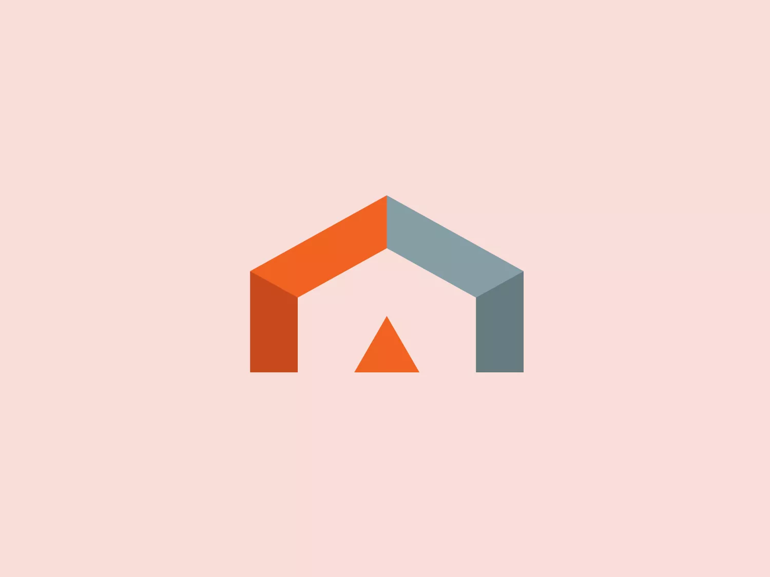 The Allied Sheds logo showcases a contemporary, minimalistic design of a stylized house consisting of a grey right-angled triangle roof, an orange rectangle left wall, and an inverted grey triangle right wall, simulating a door. The modern and sleek look is enhanced by the clean white background, while the addition of orange brings warmth and a welcoming feel to the logo.