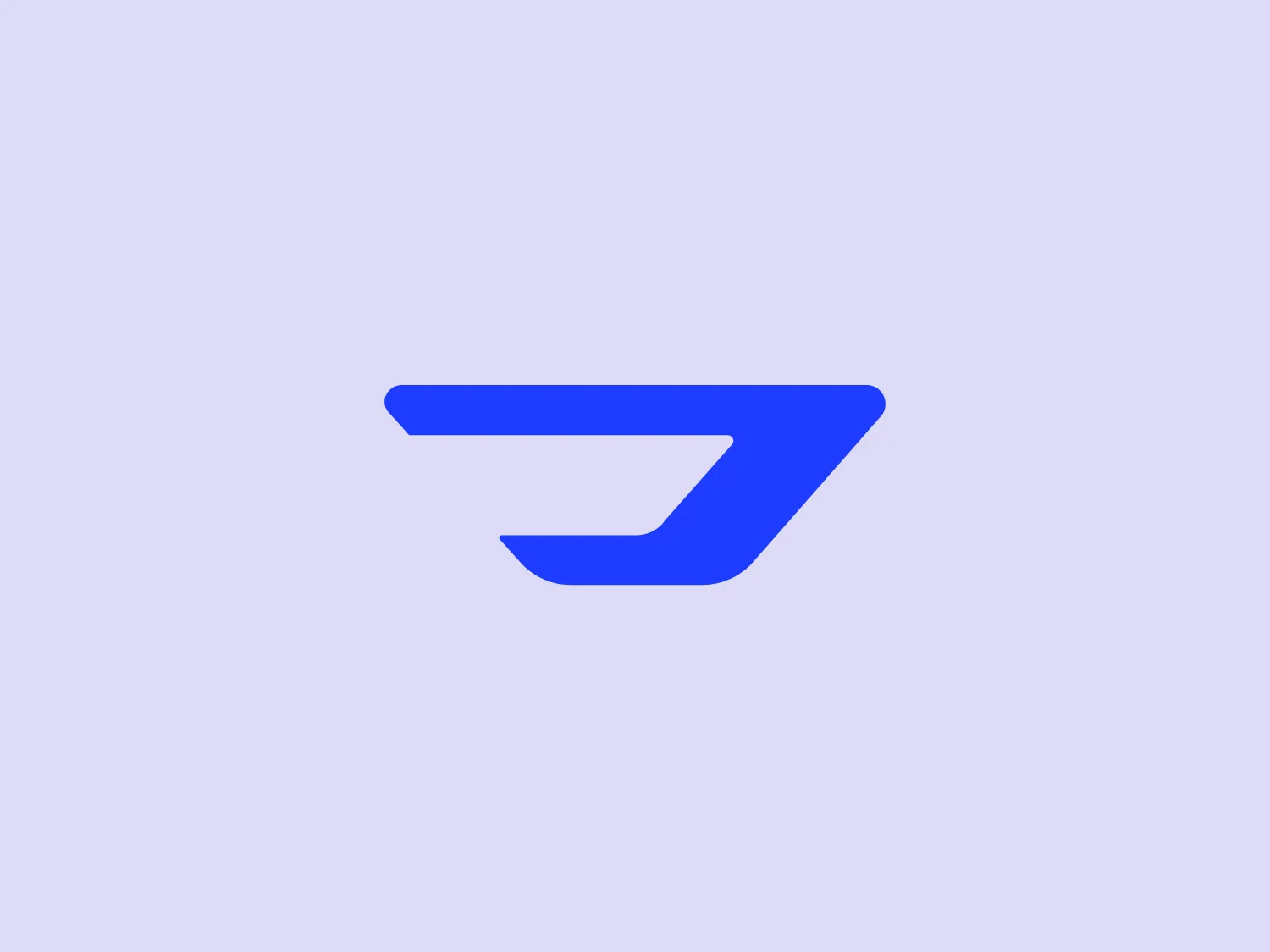 The Jetta logo is a stylized, abstract "check" or "tick" symbol in a bright, vivid shade of blue. It consists of an elongated, diagonal upper stroke that narrows at the end, creating a dynamic forward motion, and a shorter, curved lower stroke that provides a sense of balance and stability to the design. The overall aesthetic is modern and minimalistic, conveying a sense of precision and efficiency, while the sharp angles and bold color suggest a brand identity that is confident and forward-thinking.